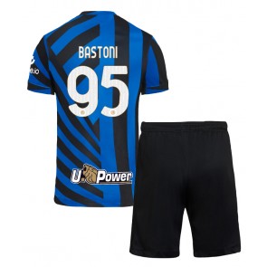 Inter Milan Alessandro Bastoni #95 Dětské Domácí dres komplet 2024-25 Krátký Rukáv (+ trenýrky)